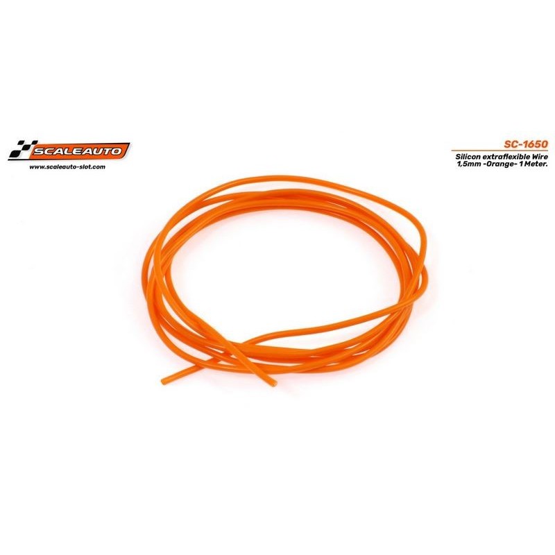 Cable silicona 1,5mm naranja 1m