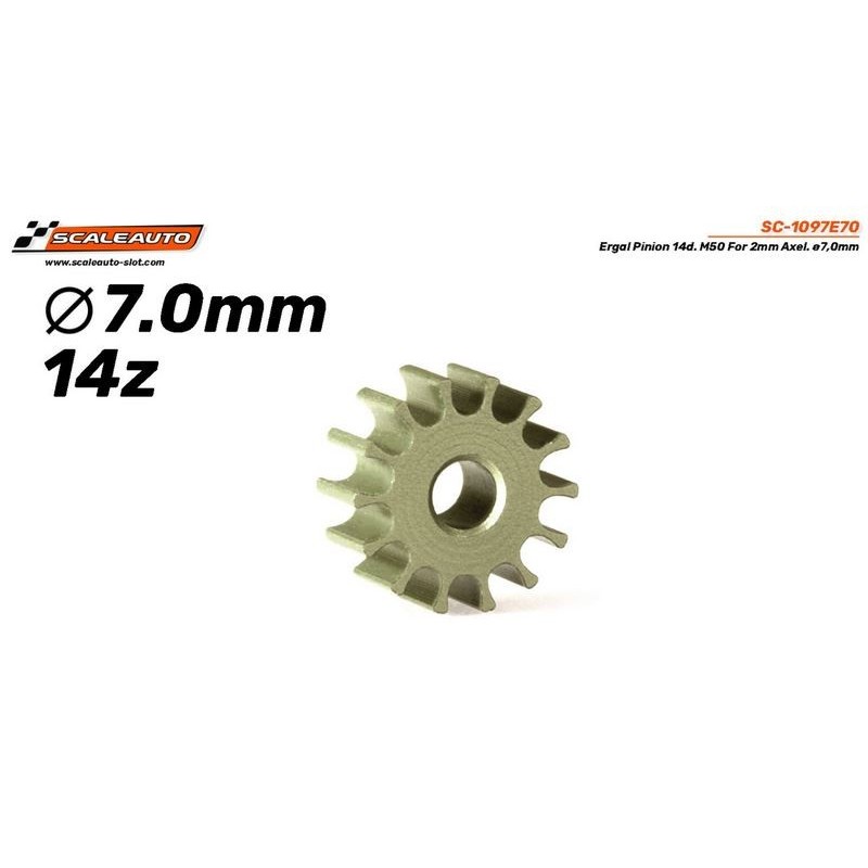 Piñón 14d. Ergal ø 7mm