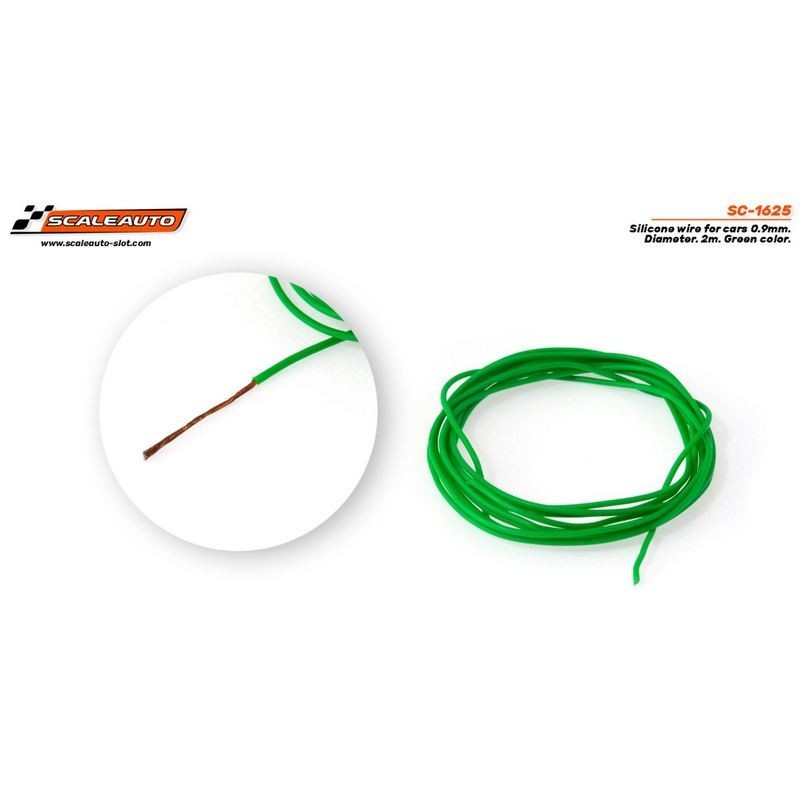Cable silicona 0,9mm verde 2m
